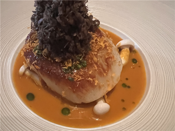 scallop with black truffle